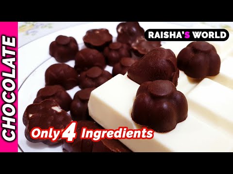 4 Ingredients Homemade Chocolate Recipe | How to Make Chocolate at  Home Easily | Raisha's World