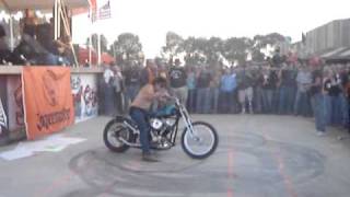 preview picture of video 'Harley  Party  ass kicking  donuts  with  Harley Bobber'