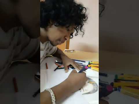 Girl Portrait Drawing #art #trending #drawing #foryou #love #hashtag #posca #funny #shorts #amazing