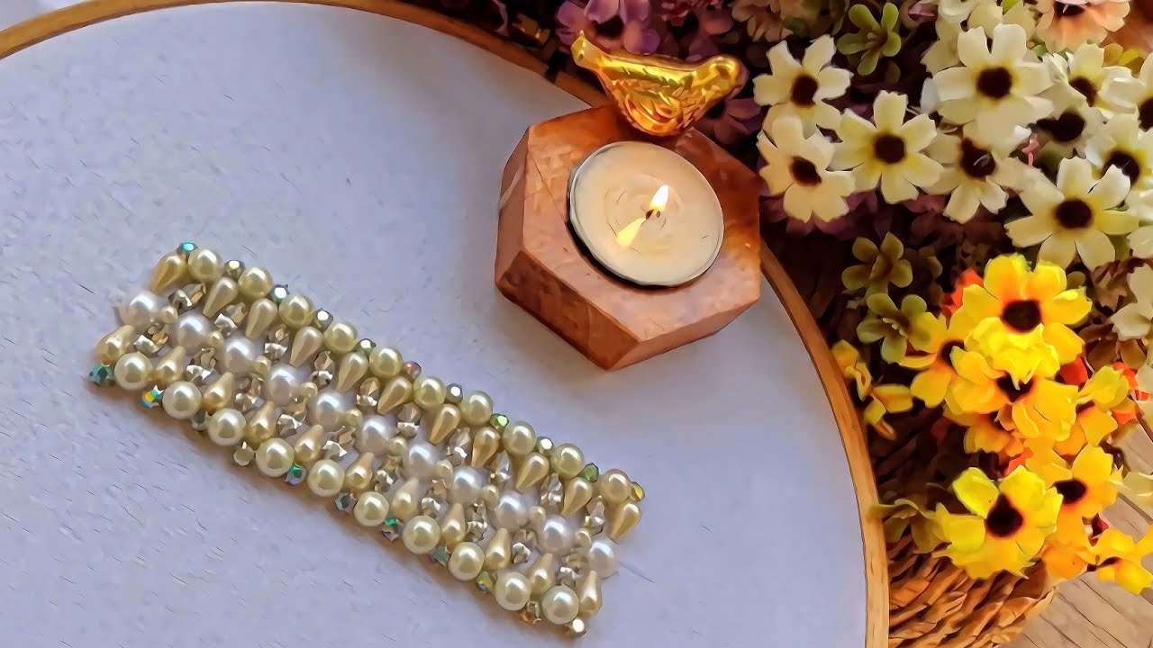 Sewing a sample of luxurious, beautiful, formal embroidery tutorial #DIY