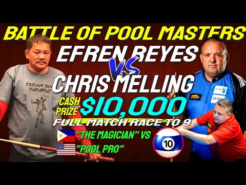 Hill-To-Hill Match Between Efren Reyes vs Chris Melling 10 Ball Battle of Pool Masters Invitational