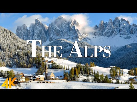 Winter The Alps 4K Ultra HD • Stunning Footage The Alps, Scenic Relaxation Film with Calming Music.