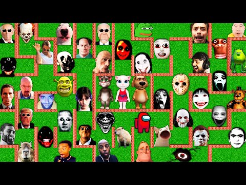 SURVIVAL MEGA MAZE with 100 NEXTBOTS in MINECRAFT animation OBUNGA gameplay coffin meme