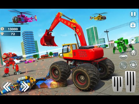 Monster Crane robot Car Games Go Jins - Robot Games and Shooting Games Gameplay