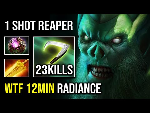 WTF 12Min Radiance +100 Burning Per Second Necrophos Brutal 1 Shot Reaper Dota 2