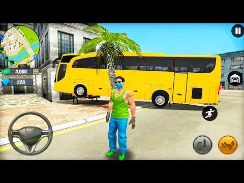 Coach Bus Police Car and Tesla Driving in Open World - Go To Town 6 - Android Gameplay