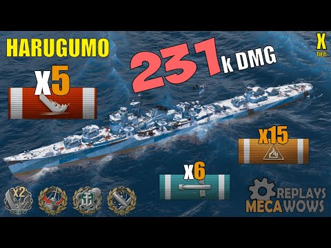 Destroyer Harugumo 5 Kills & 231k Damage | World of Warships Gameplay