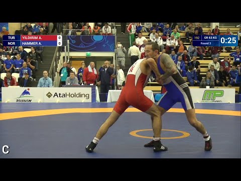Round 3 GR - 63 kg: A. YILDIRIM (TUR) df. A. HAMMER (NOR), 4-3