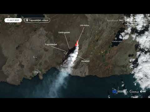 Sentinel-2 animation of the Fagradalsfjall volcano area in Iceland