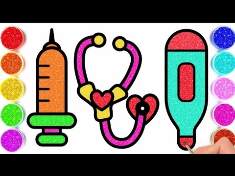 How to Draw Doctor Medical Kit - Drawing a Doctor's Tools - Coloring Pages for kids