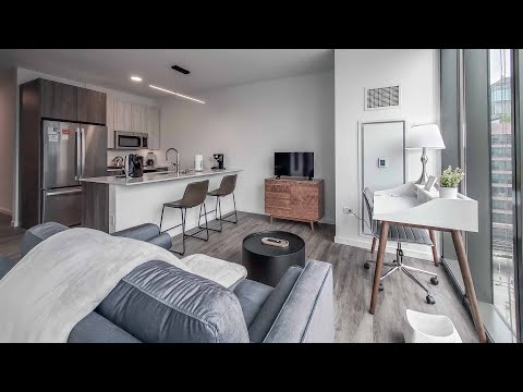 A furnished West Loop studio #907 at the new One Six Six