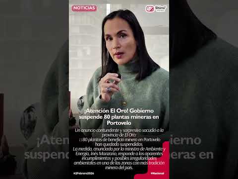 ¡Atención El Oro! Gobierno suspende 80 plantas mineras en Portovelo**