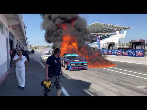 Estoril Classics 2023 - Ford Capri And BMW 3.0 CSL On Fire