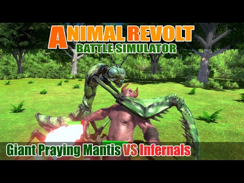 Giant Praying Mantis vs Infernals - Animal Revolt Battle Simulator