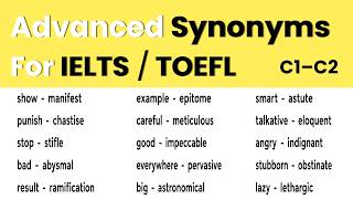 Advanced Synonyms for IELTS & TOEFL | C1–C2 Vocabulary with Meanings & Examples