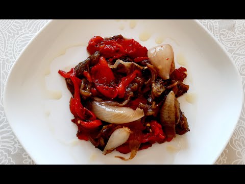 Escalivada (Roasted peppers, aubergines and onions ) Old taditional Catalan cooking method