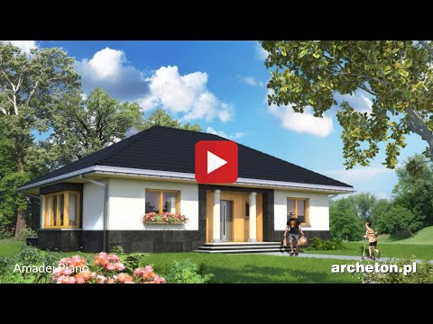Projekt domu Amadej Piano - archeton pl - parterowy 101,3 m2