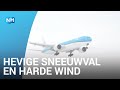 Sneeuwstorm op Schiphol