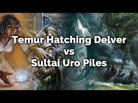 MTG Modern: Temur Hatching Delver vs Sultai Uro Piles - Magic: The Gathering gameplay on Xmage