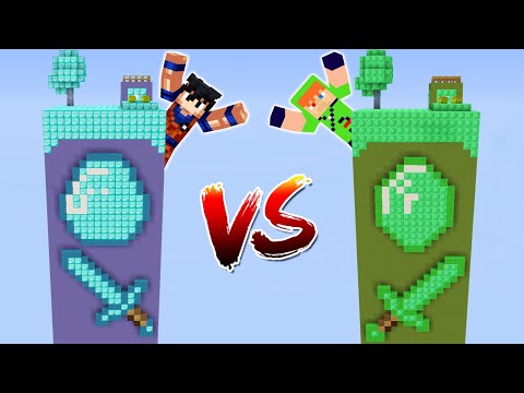 ILHA DE DIAMANTE VS ILHA DE ESMERALDA NO MINECRAFT!! QUEM GANHOU?