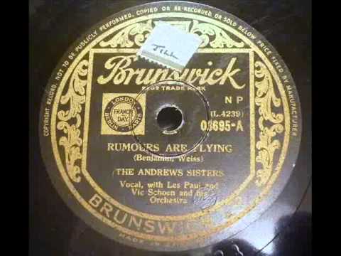 THE ANDREWS SISTERS - RUMOURS ARE FLYING - Brunswick 3695 DoGramofonuPL