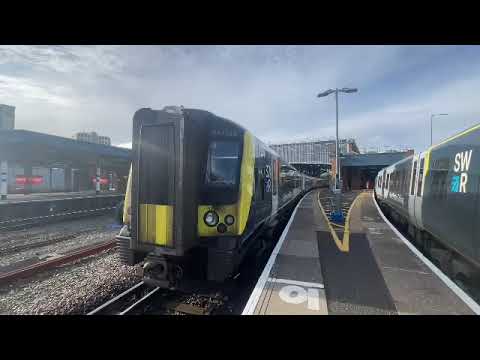 SWR class 444 10 car train departing Bournemouth for London Waterloo 