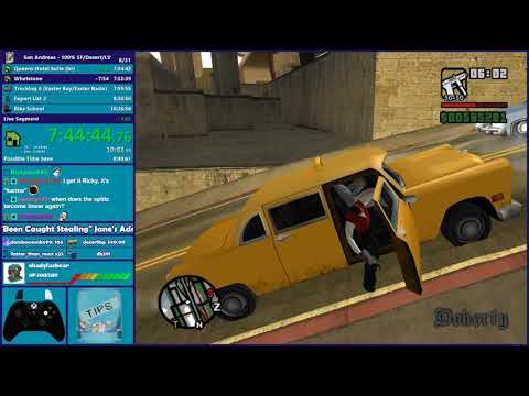 GTA San Andreas 100% SF/Desert/LV Speedrun  - Hugo_One Twitch Stream - 1/29/2019