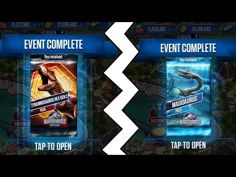 TYRANNOSAURUS REX GEN 2 PACK & MAUISAURUS PACK - Jurassic World The Game (EP-174)