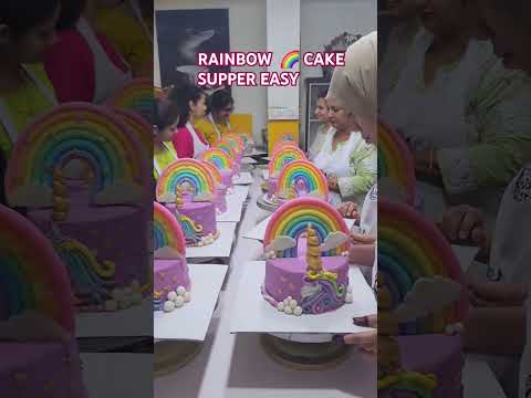 RAINBOW 🌈 CAKE💯🔥SUPPER EASY   #FONDANTCAKE #THEMECAKE #birthdaycake #TRENDING #VIRAL