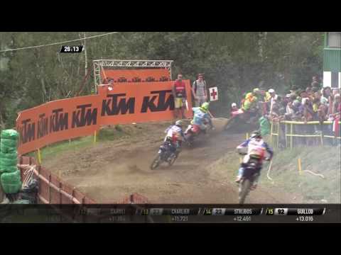 Tim Gajser & Romain Febvre pass Gautier Paulin MXGP of Czech Republic MXGP Race 1 - 2016