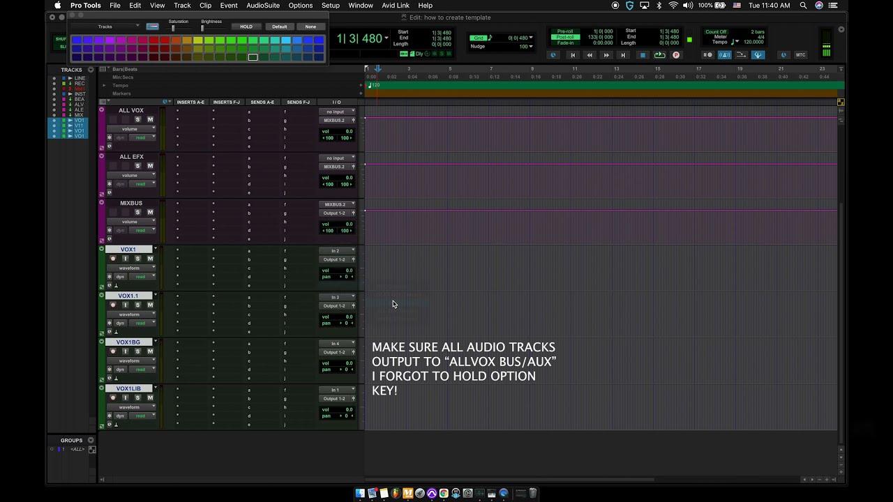 How to create a template in Pro Tools 2021 for beginners