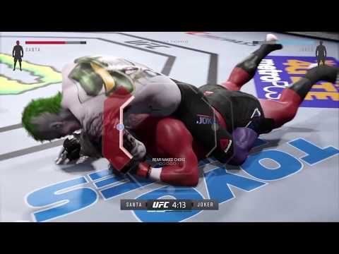 Bad Santa vs. Joker (EA Sports UFC 2) - CPU vs. CPU - Crazy UFC 👊🤪