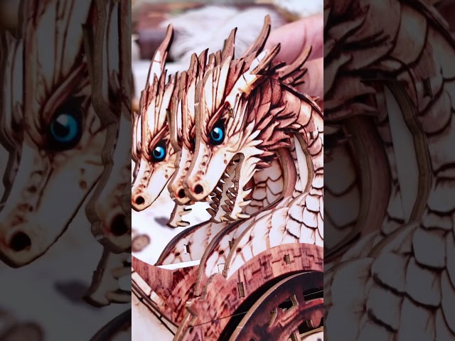 Vídeo relacionado con Cutywood Rompecabezas 3D para adultos, reloj de dragón con reloj funcional, rompecabezas de madera 3D (13 x 14.7 pulgadas), rompecabezas 3D de animales, escritorio, arte de pared, decoración del