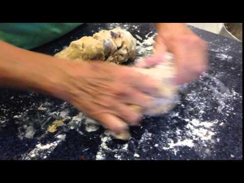 Nonna's Biscotti - Rolling the dough