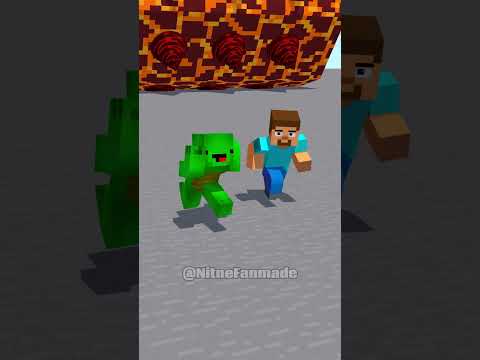 Steve And Mikey & JJ Running Away From Lava Boulder With His Girlfriends!