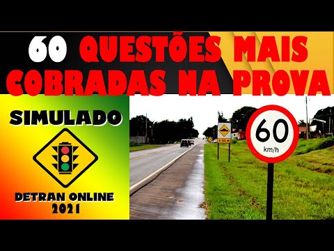 SIMULADO DETRAN 2021: COMO PASSAR NA PROVA, 60 QUESTÕES MAIS COBRADAS no DETRAN, Auto + Moto