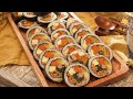 Korean Gimbap(Kimbap) with The Secret Recipe to Cook Rice Perfectly with cast iron pot