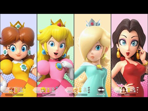 Super Mario Party Jamboree - Peach vs Daisy vs Rosalina vs Pauline - Mario's Rainbow Castle