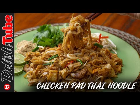Chicken Pad Thai Noodle Recipes | ASMR Cooking No Talking