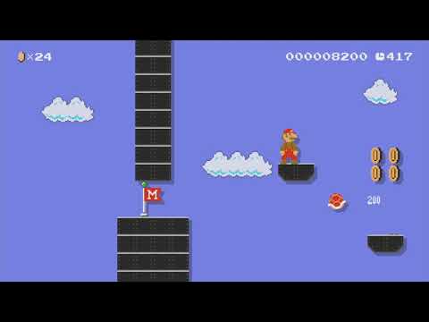 1ー1 炎の飛行船　最後はクッパvsクッパ!? by スピラン♪ZURU♪ - Super Mario Maker - No Commentary 1bk