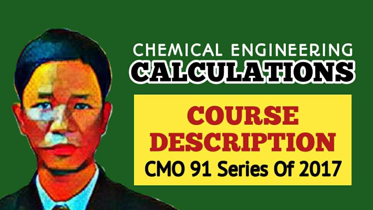 CHEMICAL ENGINEERING CALCULATIONS - COURSE DESCRIPTION