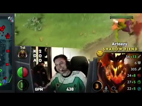 Happy Arteezy after hitting Triple Razes into double kill 2EZ4RTZ