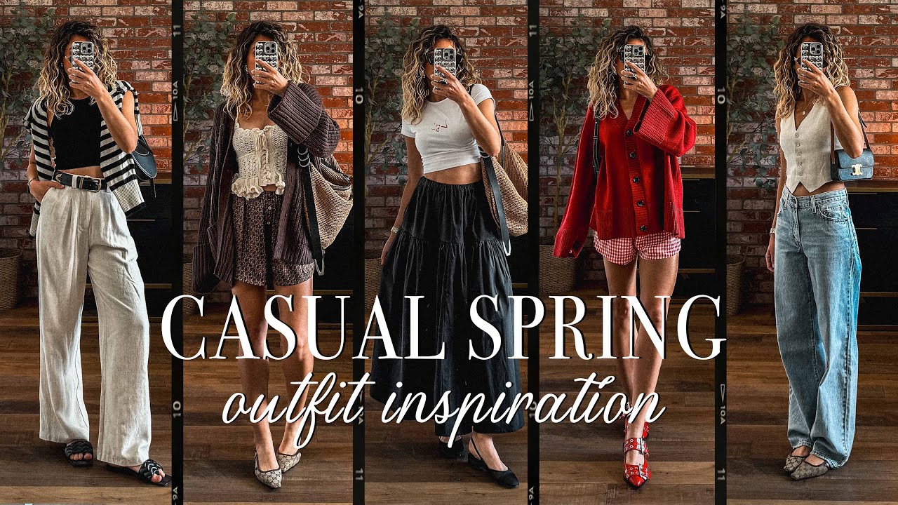 CASUAL SPRING OUTFIT IDEAS! (SPRING 2024 TRENDS, BOXER SHORTS, MIDI SKIRT, LINEN, LEVI'S) | 2024