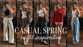 CASUAL SPRING OUTFIT IDEAS! (Spring 2024 trends, boxer shorts, midi skirt, linen, levi's) | 2024