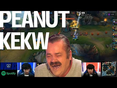 BIGGEST KEKW MOMENT BY PEANUT! KEKW GANK AT WORLDS 2020! LGD vs GENG