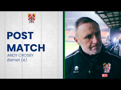 Post-Match | Andy Crosby gives an update on Connor Jennings' condition after defeat at Barnet