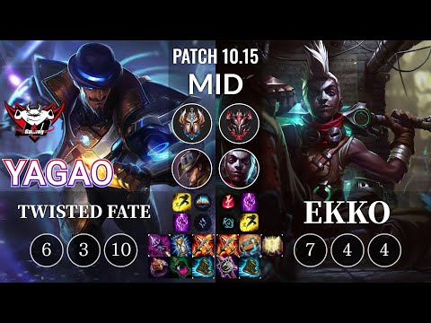 JDG Yagao Twisted Fate vs Ekko Mid - KR Patch 10.15