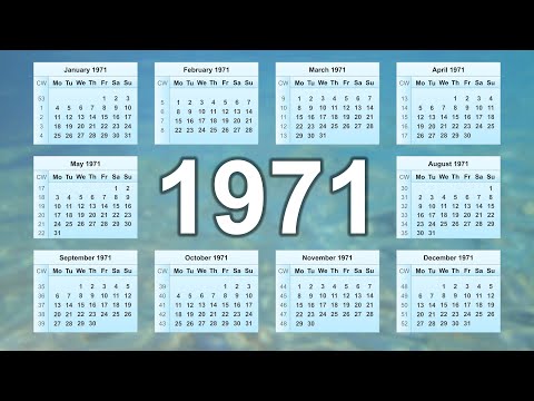 1971 Calendar