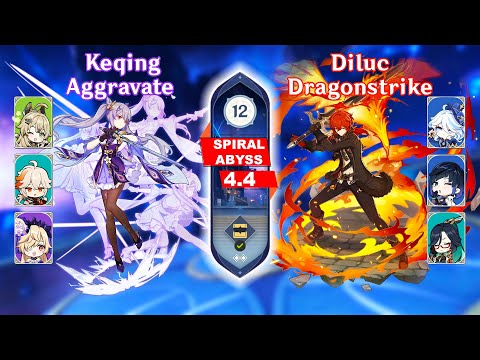 C1 Keqing Aggravate & C4 Diluc Double Hydro - Genshin Impact Spiral Abyss