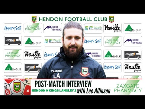 Lee Allinson post match v KINGS LANGLEY - 1 January 2022